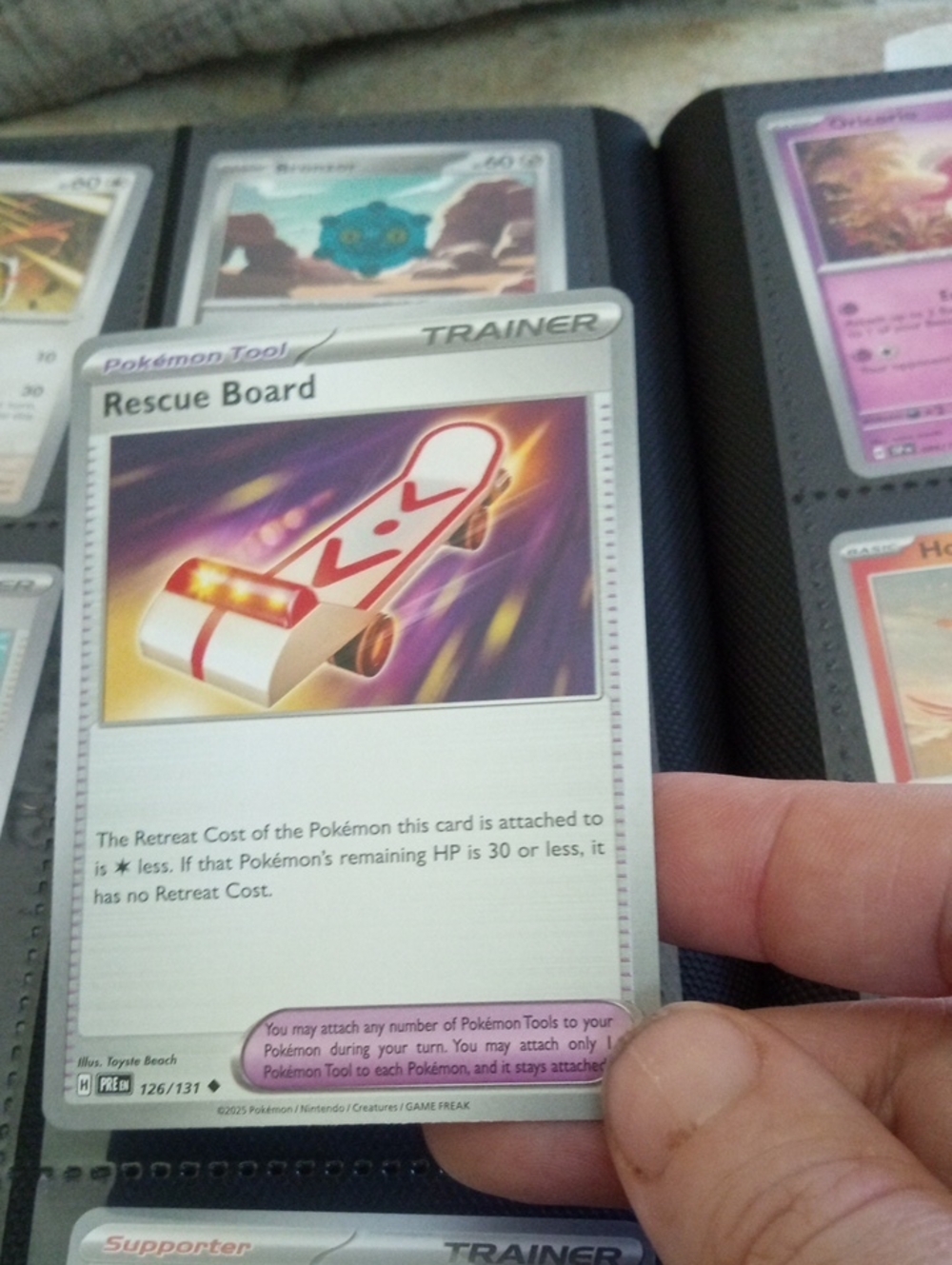 Pokemon Rescue Board Trainer Card - White, Red, Purple